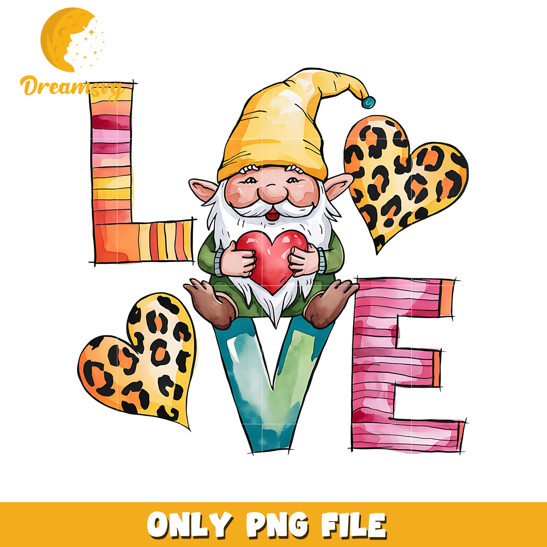 Gnome valentine love font png, happy valentine's day png