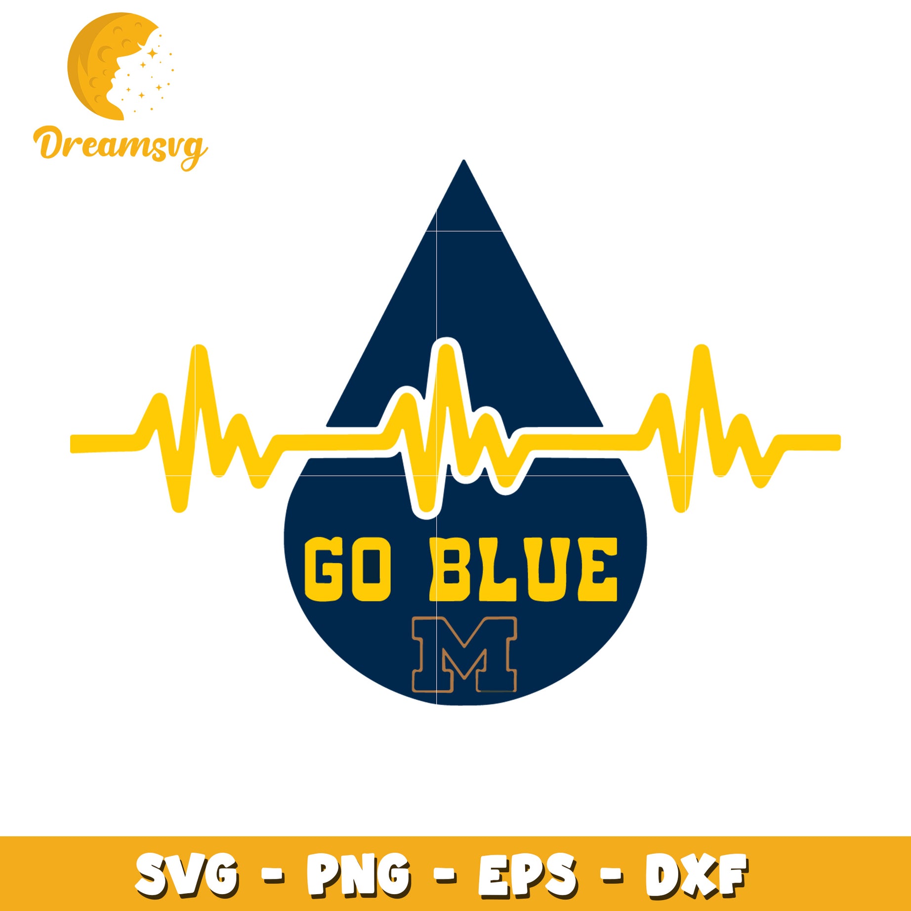 Go Blue Heartbeat SVG Cut File