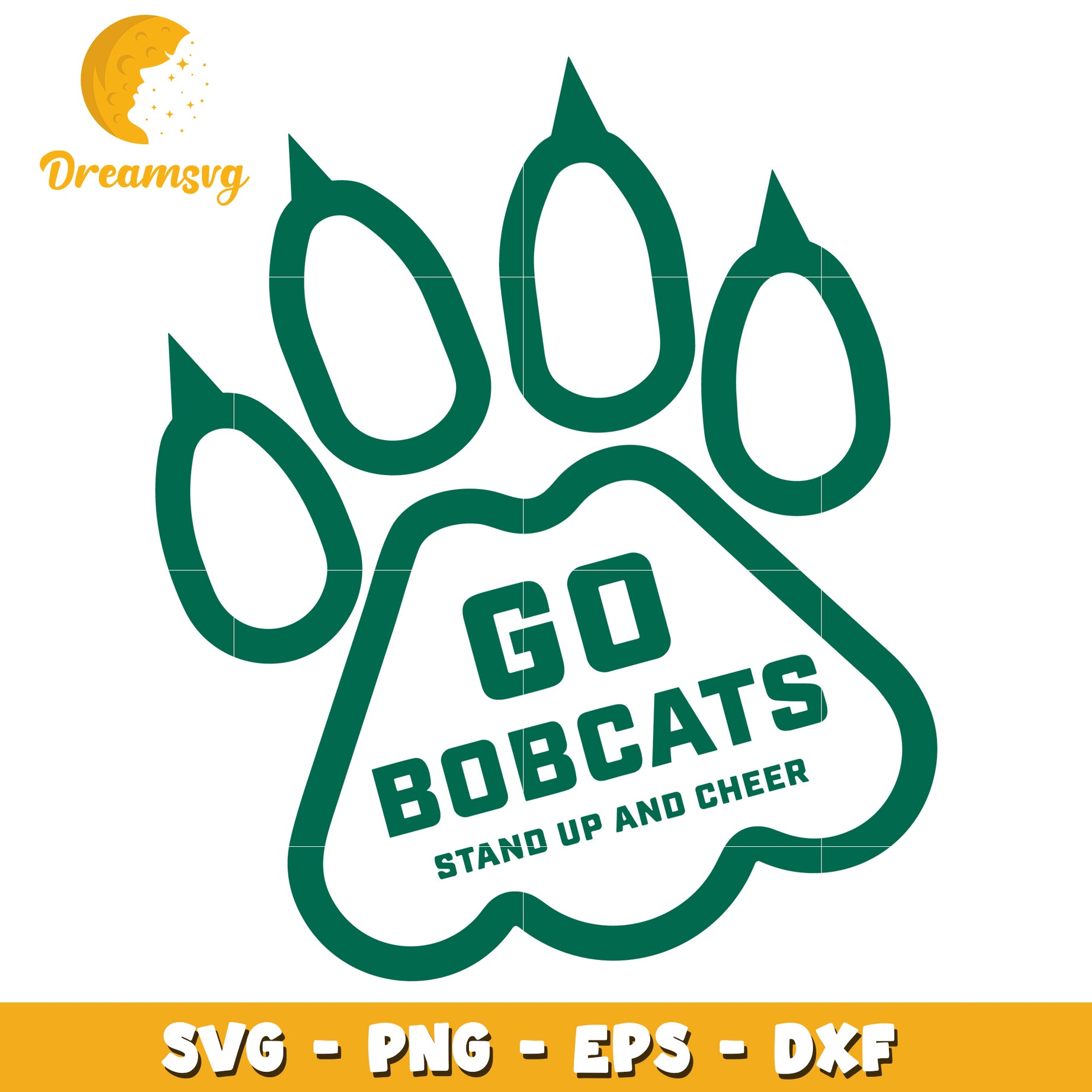 Go Bobcats Paw Print SVG PNG EPS DXF