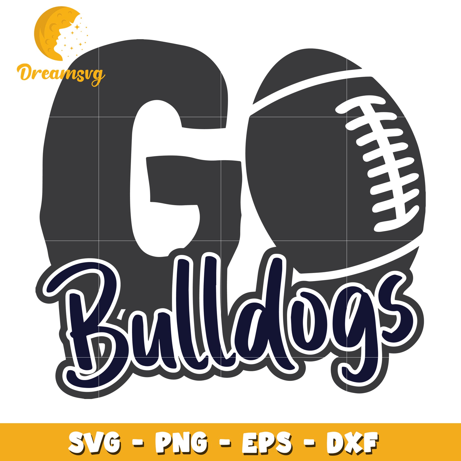 Go Bulldogs Football SVG Cut File