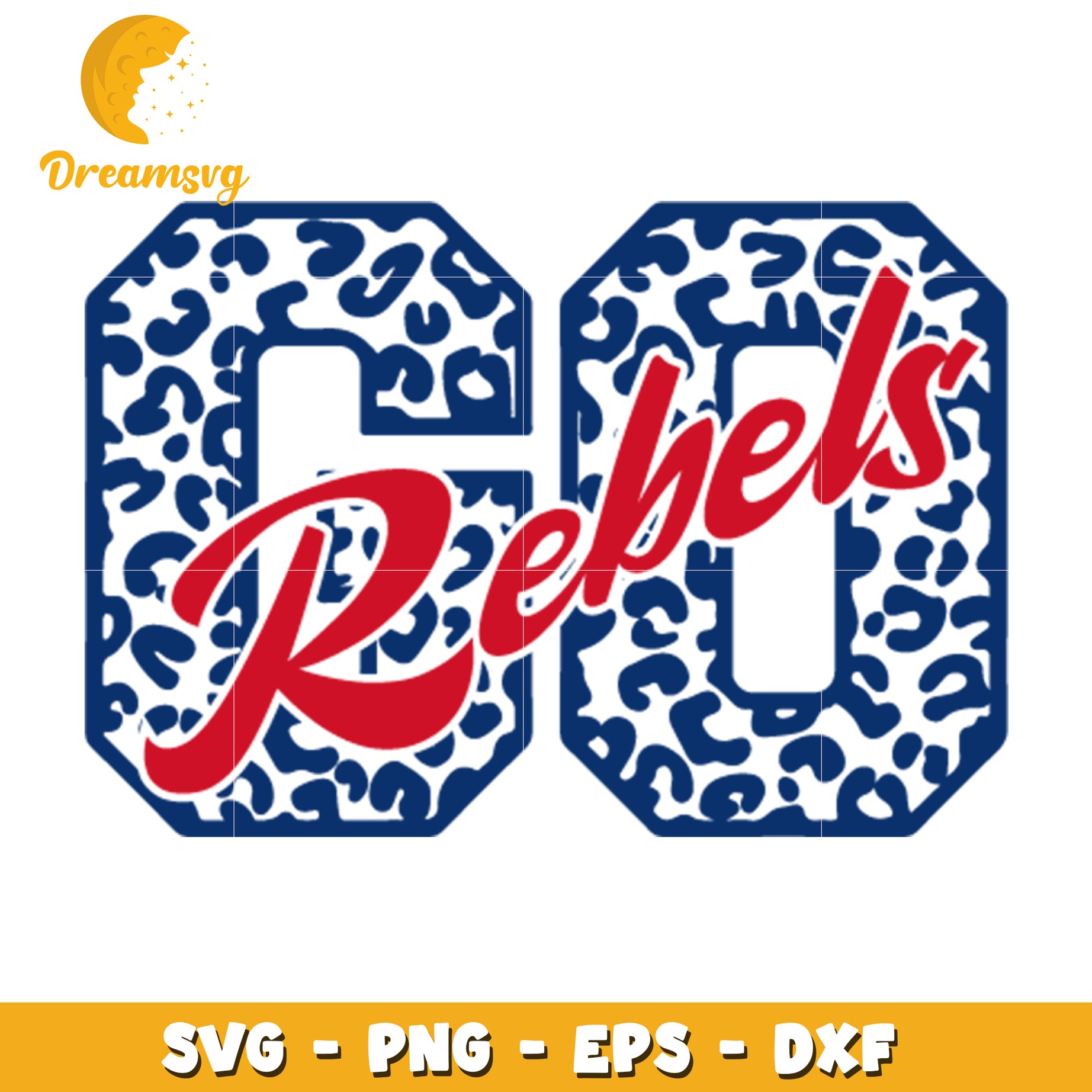 Go Rebels Leopard Print SVG Cut File