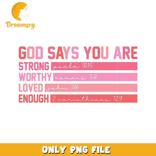 God Says You Are Strong PNG