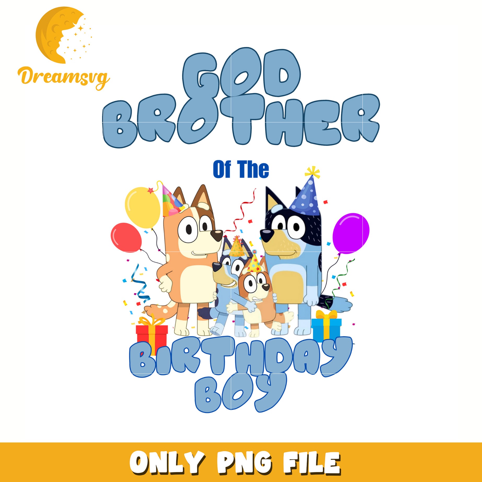 God brother of the birthday boy png, bluey png, bluey toys png