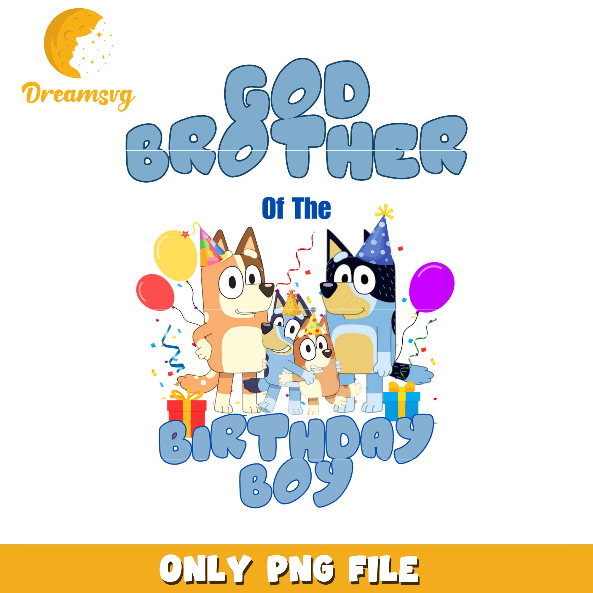 God brother of the birthday boy png, bluey png, bluey toys png