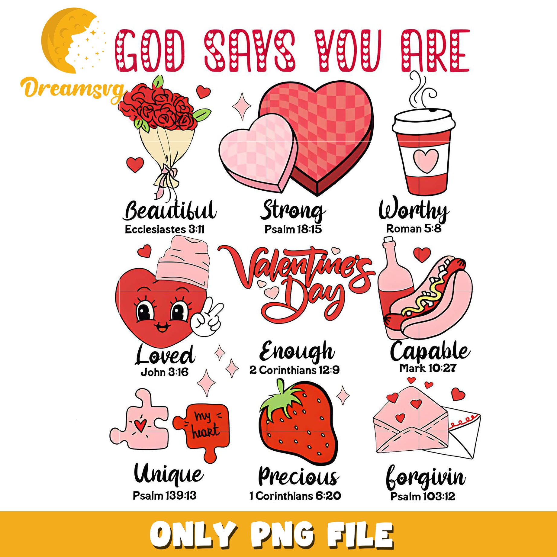 God says you are valentine day png, happy valentine's day png