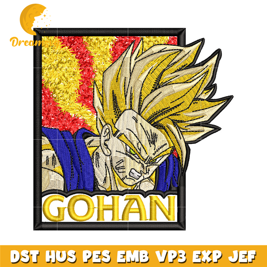 Gohan poster embroidery design