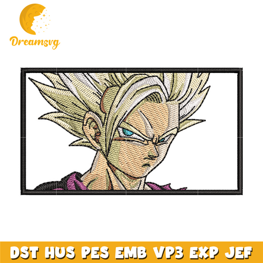 Gohan Super Saiyan embroidery design