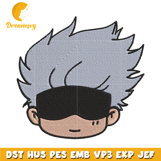 Gojo chibi Embroidery Design