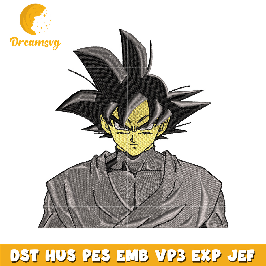 Goku black embroidery design