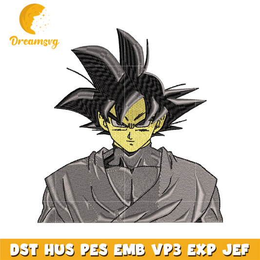 Goku black embroidery design