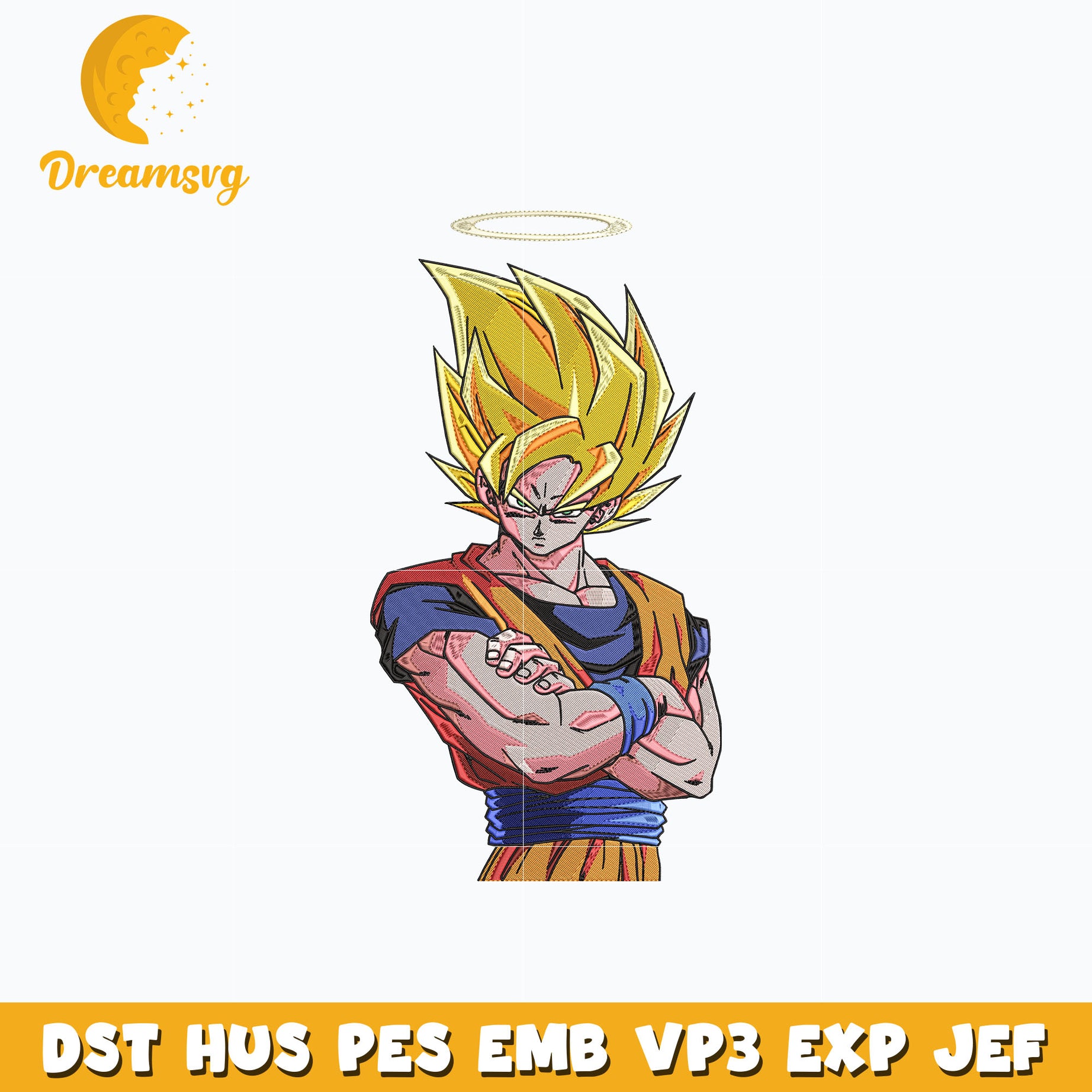 Goku super saiyan embroidery design