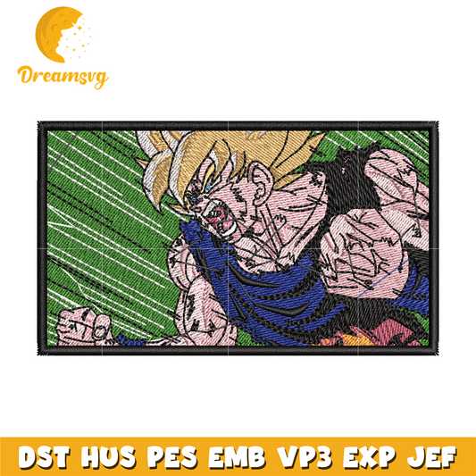 Goku rectangle embroidery design