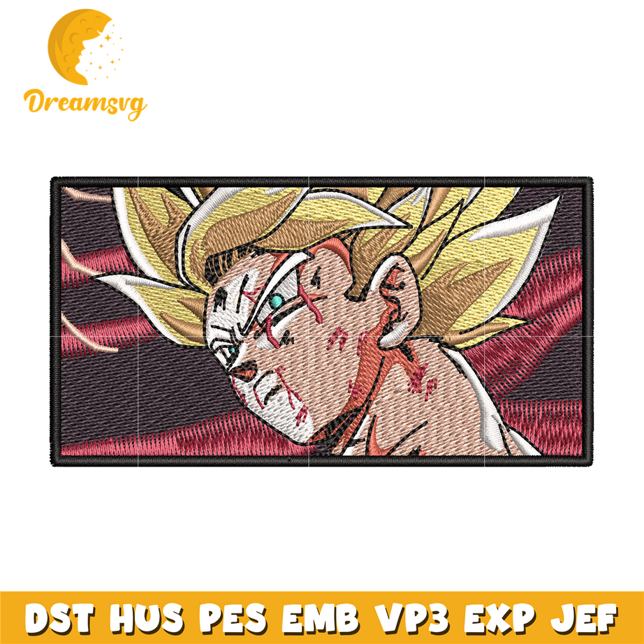Goku super saiyan embroidery design