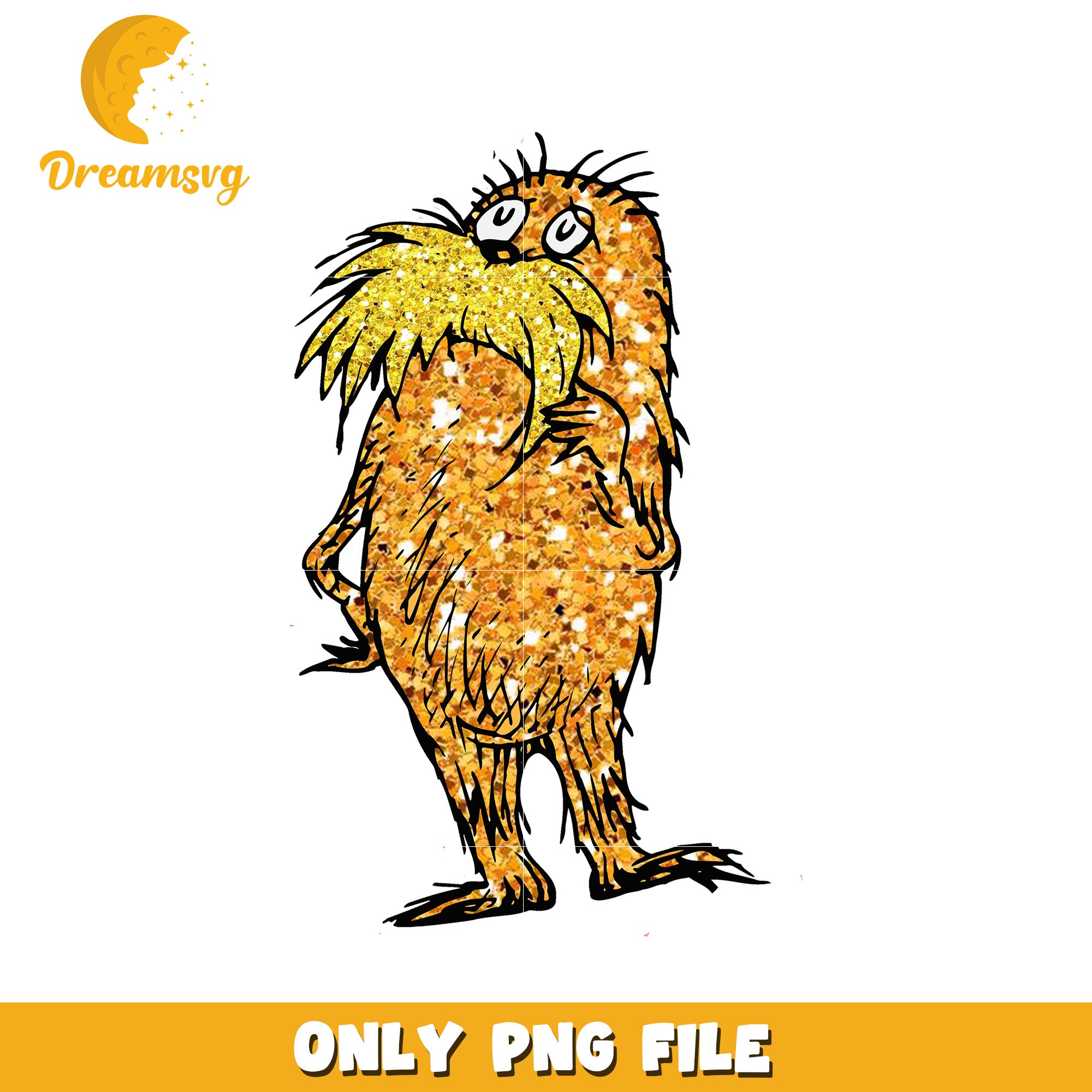 Gold Glitter Lorax PNG Image