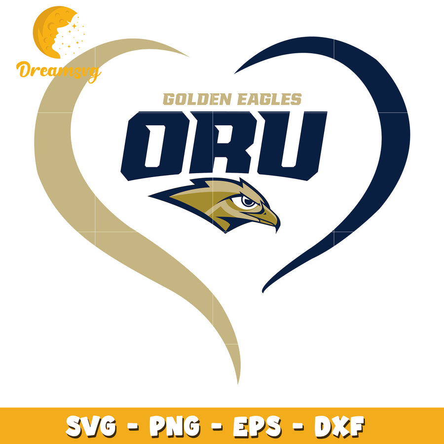 Golden Eagles ORU Heart Design SVG for Crafting Lover Gifts