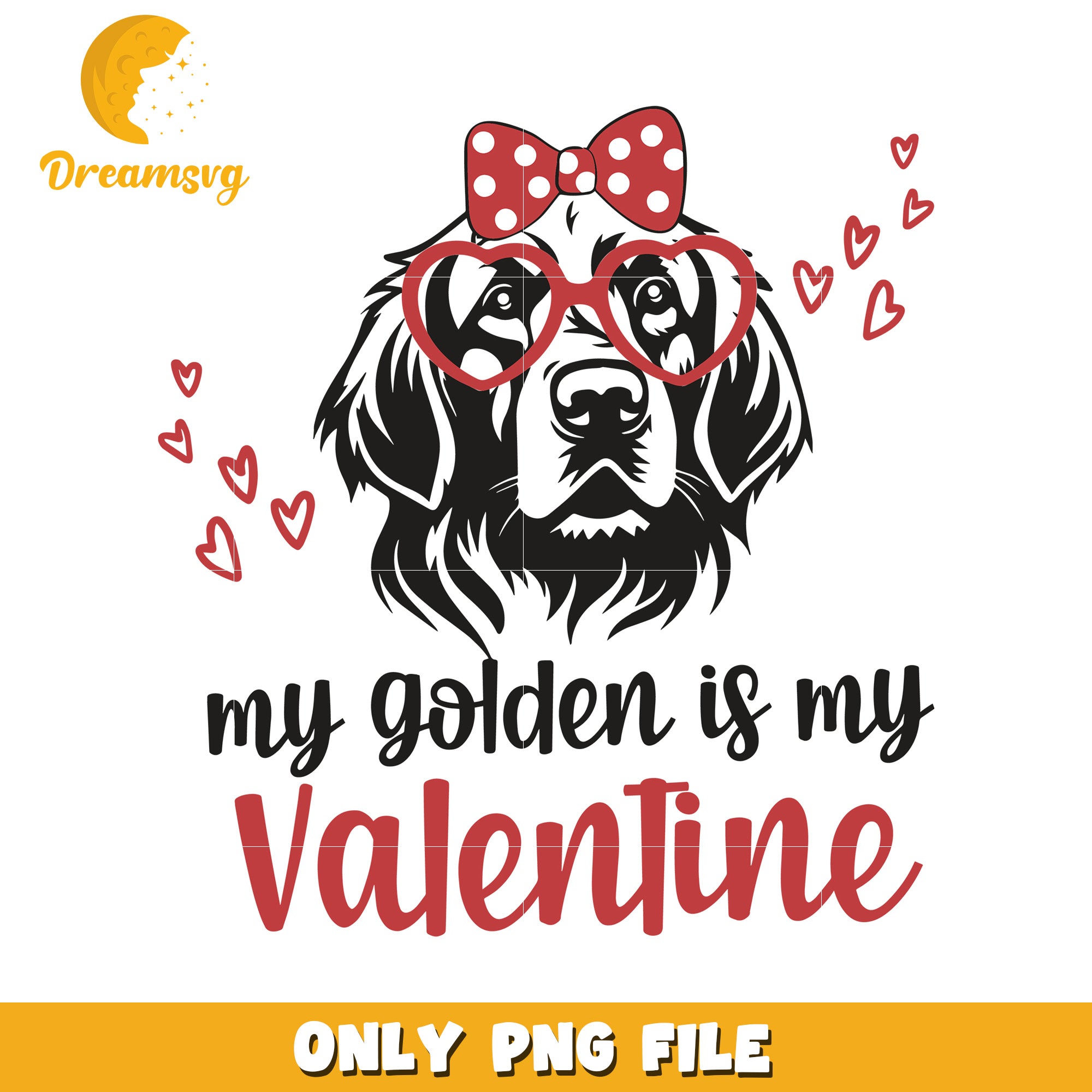 Golden Retriever Valentine PNG