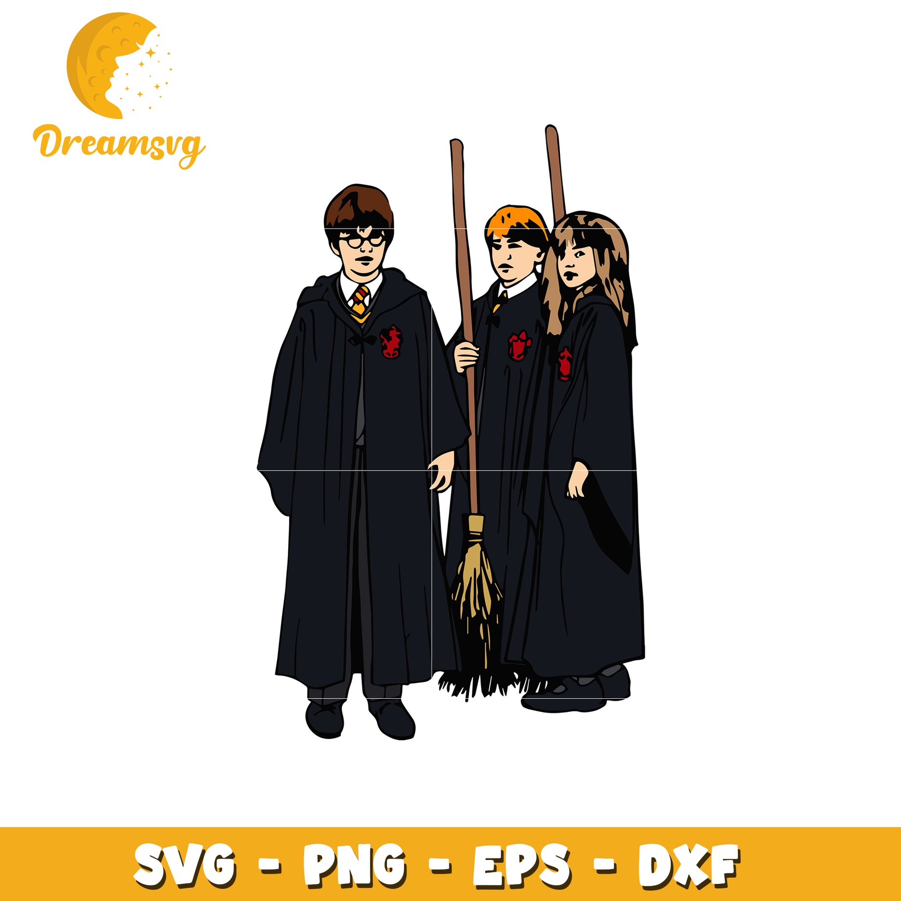 Golden Trio Hogwarts SVG Cut File