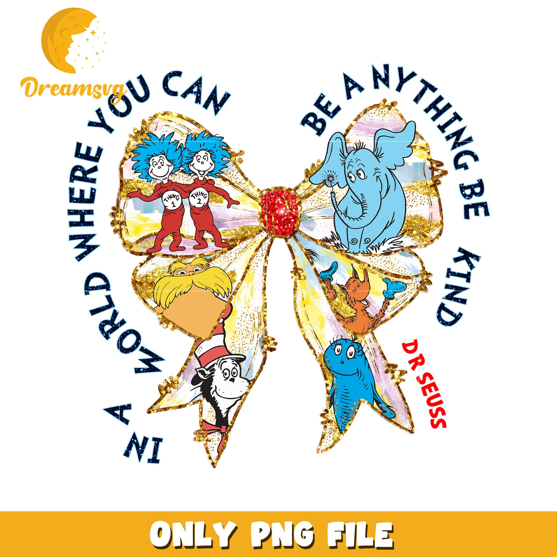 Golden bow dr seuss character png, dr seuss bow png, cartoon png