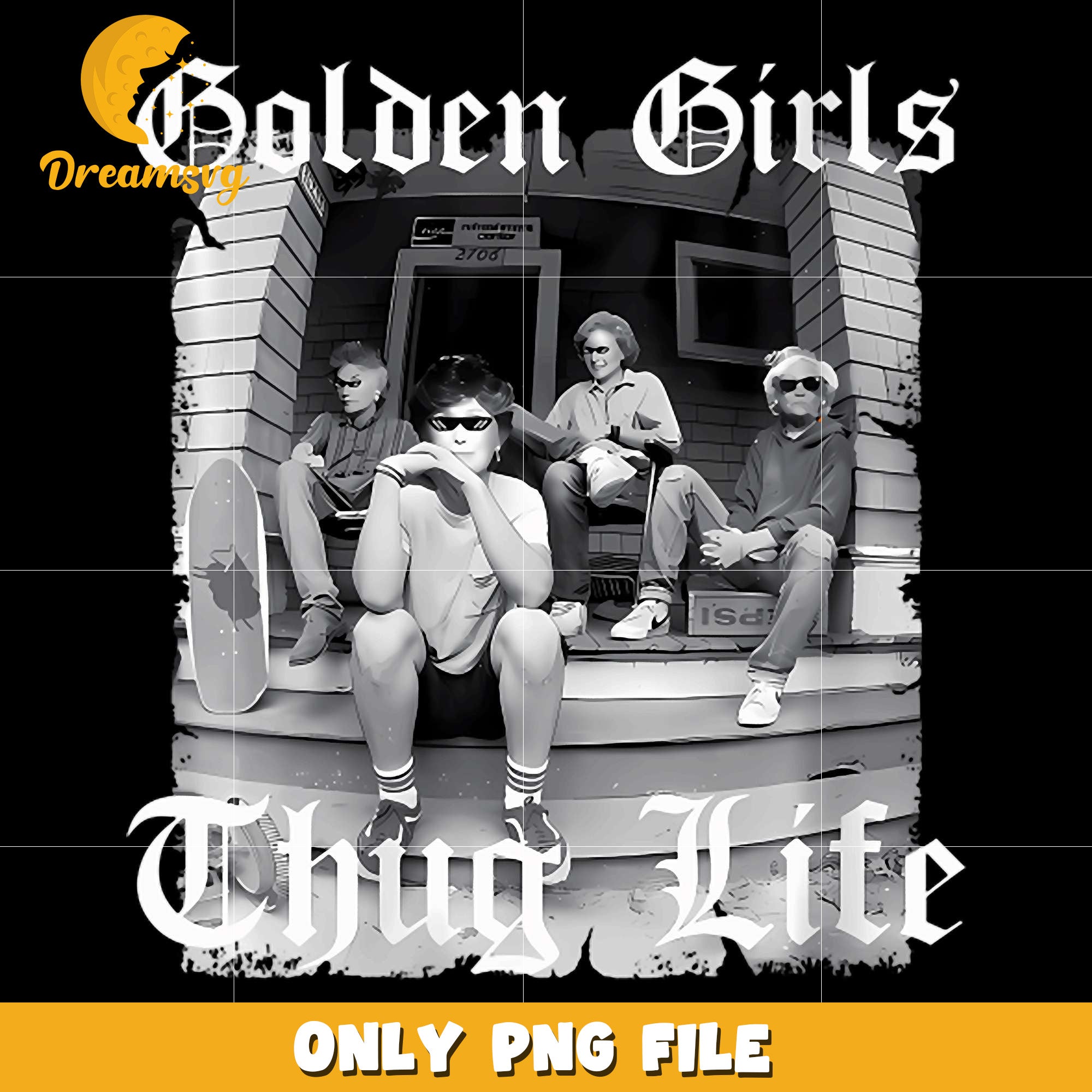 Golden girls thug life png, halloween cartoons png, halloween labubu​ png