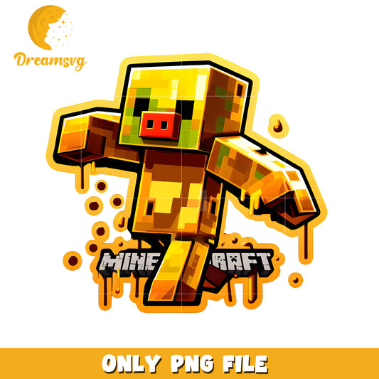 Golden pig png, minecraft toys png, minecraft design png