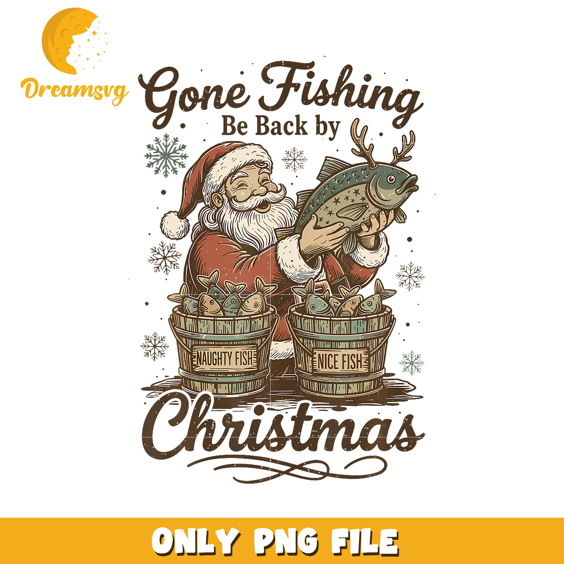 Gone Fishing Be Back By Christmas png, funny saying png, happy santa png