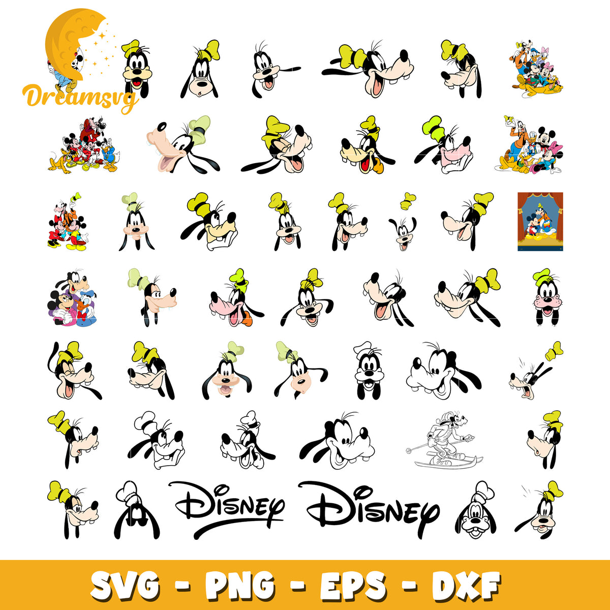 Disney goofy dog head bundle svg, goofy the dog disney svg – DreamSVG Store