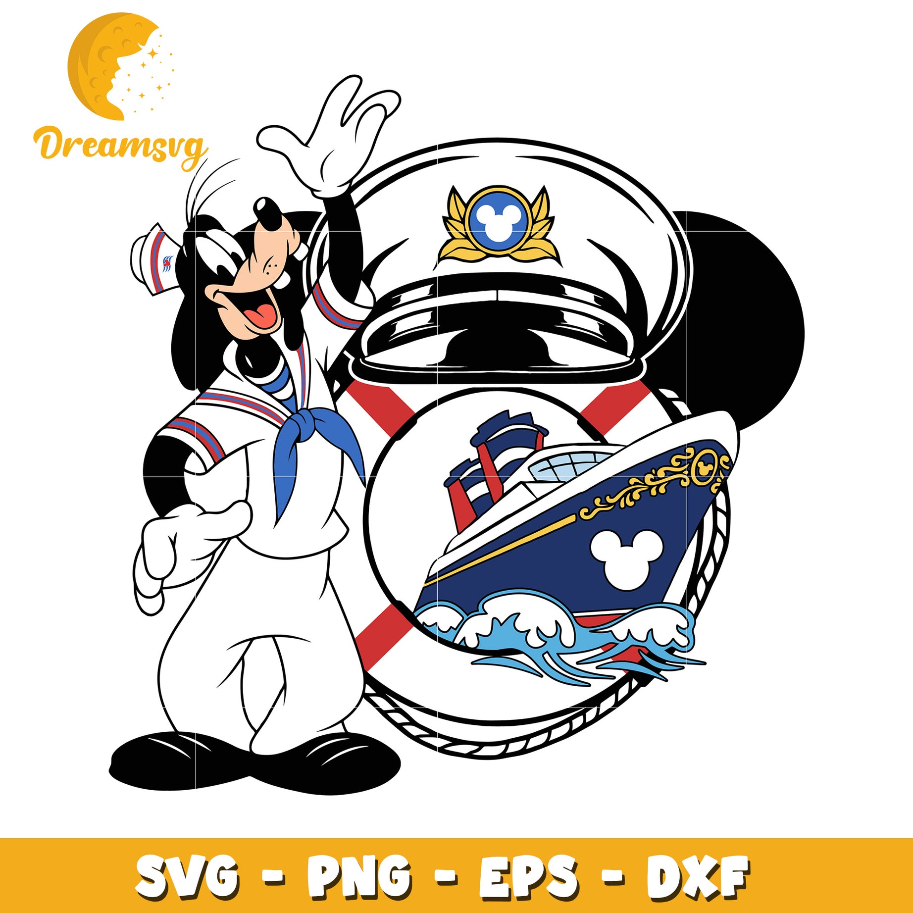 Goofy Disney Cruise Ship SVG PNG EPS DXF