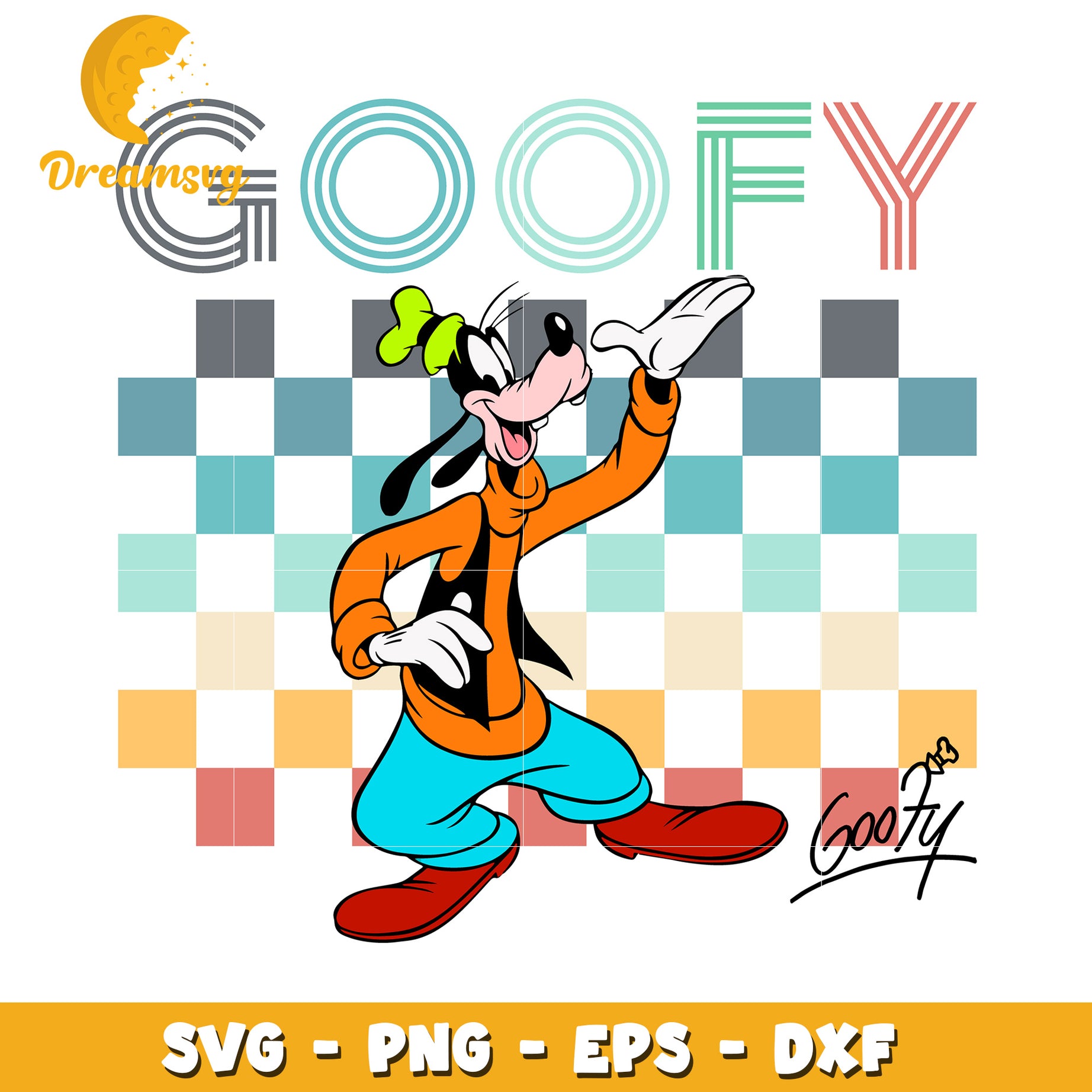 Goofy SVG PNG EPS DXF Cut Files