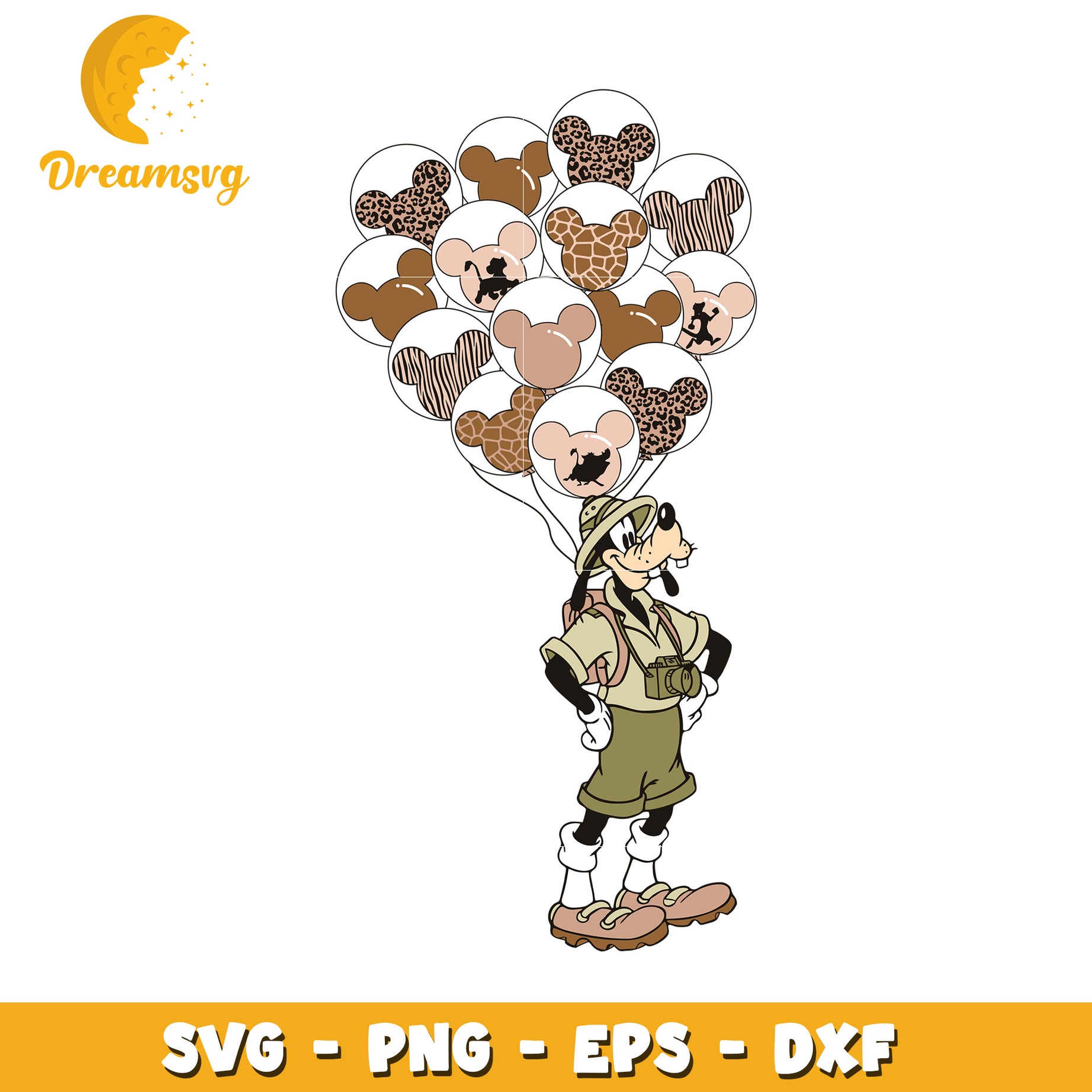 Goofy Safari Balloons SVG PNG EPS DXF