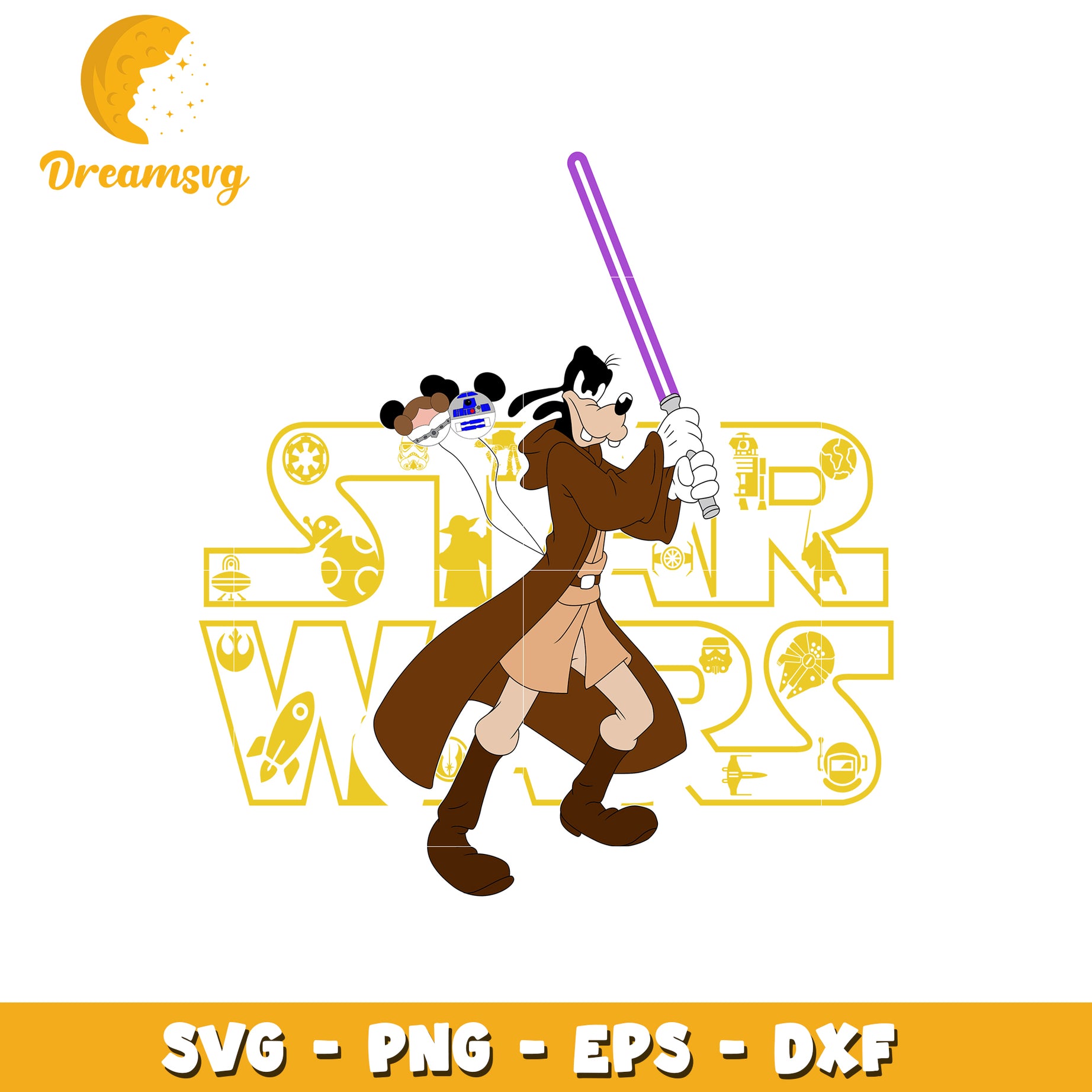 Goofy Star Wars SVG, PNG, EPS, DXF files