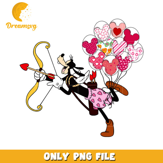 Goofy Valentine PNG Cupid Balloons