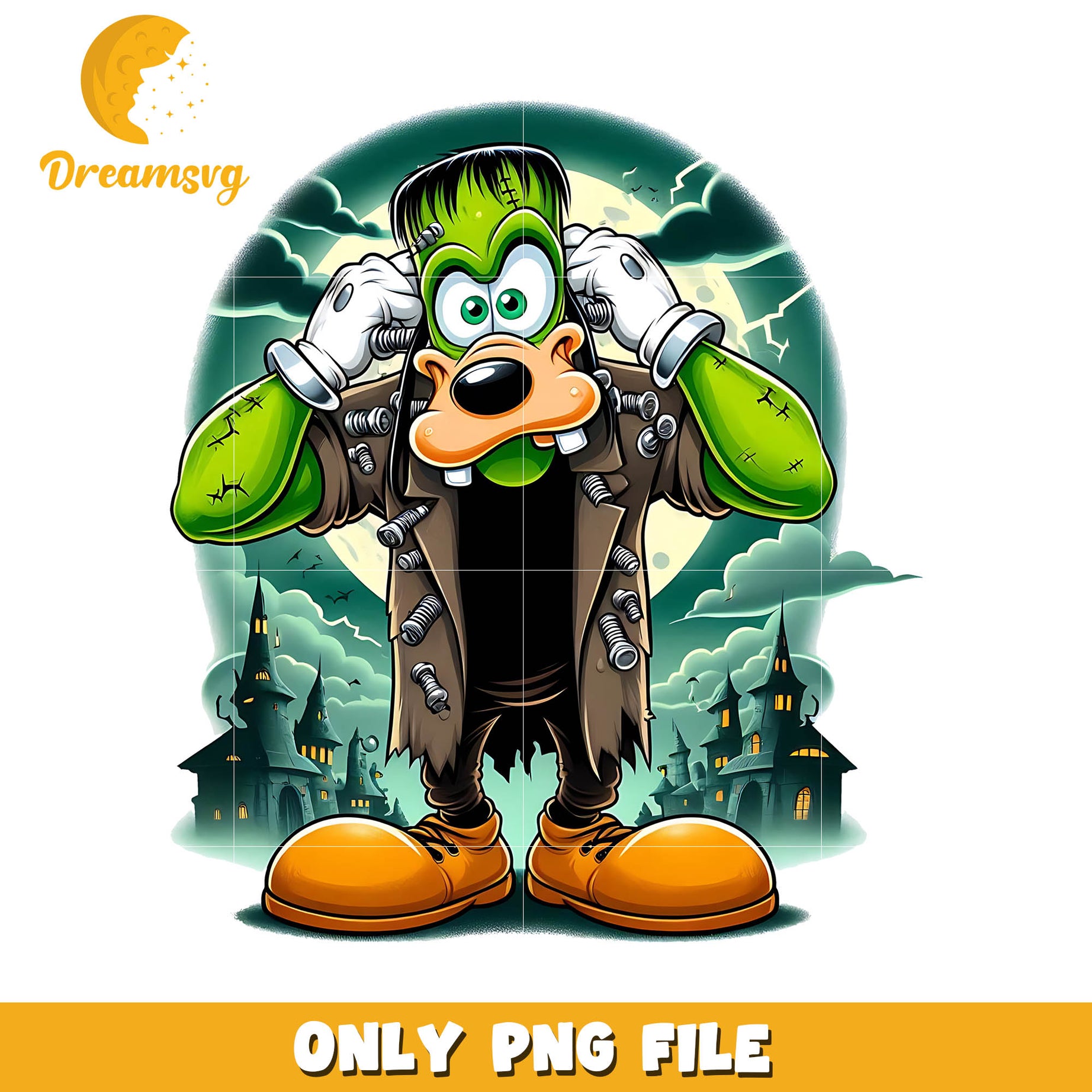 Goofy Frankenstein halloween png, Disney halloween cartoon png