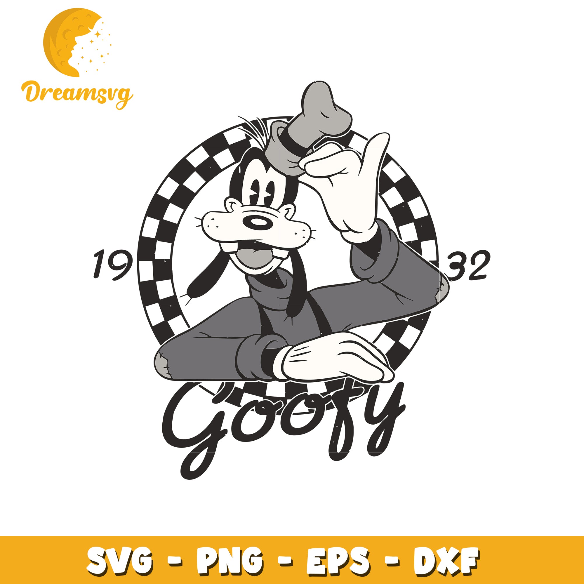 Goofy black and white svg, disney svg, mickey mouse characters svg
