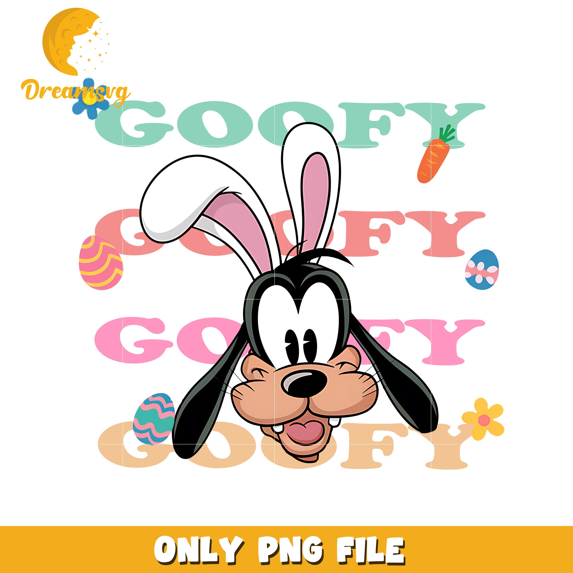 Goofy bunny head png, easter day png, disney characters png