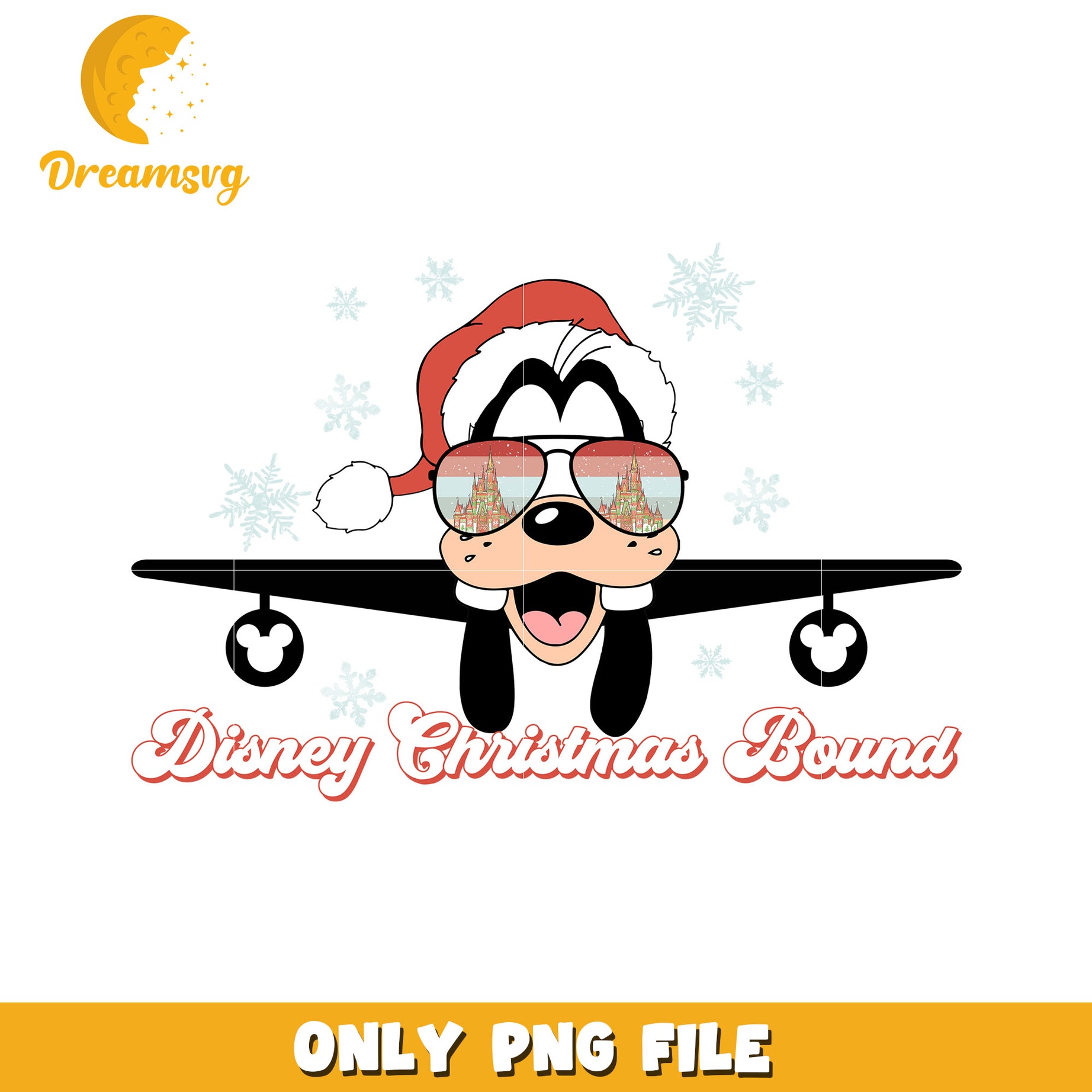 Goofy christmas bound png, disney cozy png, holiday glow png