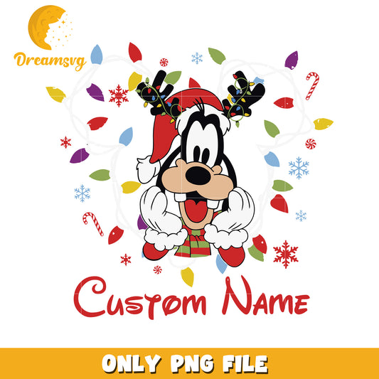 Goofy custom name png, christmas png, disney goofy png