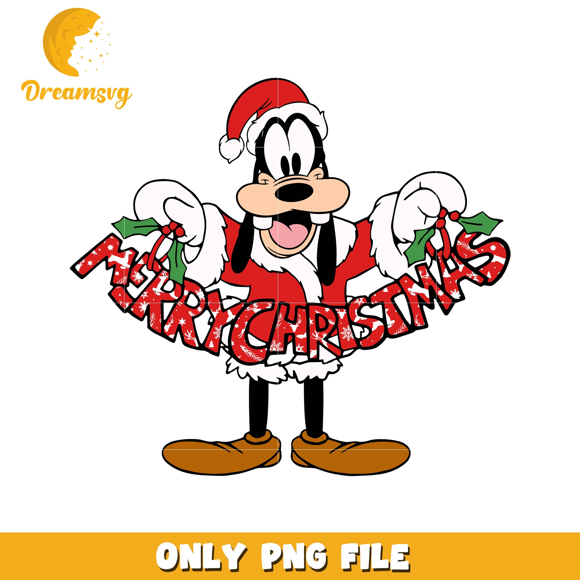 Goofy merry christmas png, christmas decor png, disney goofy png