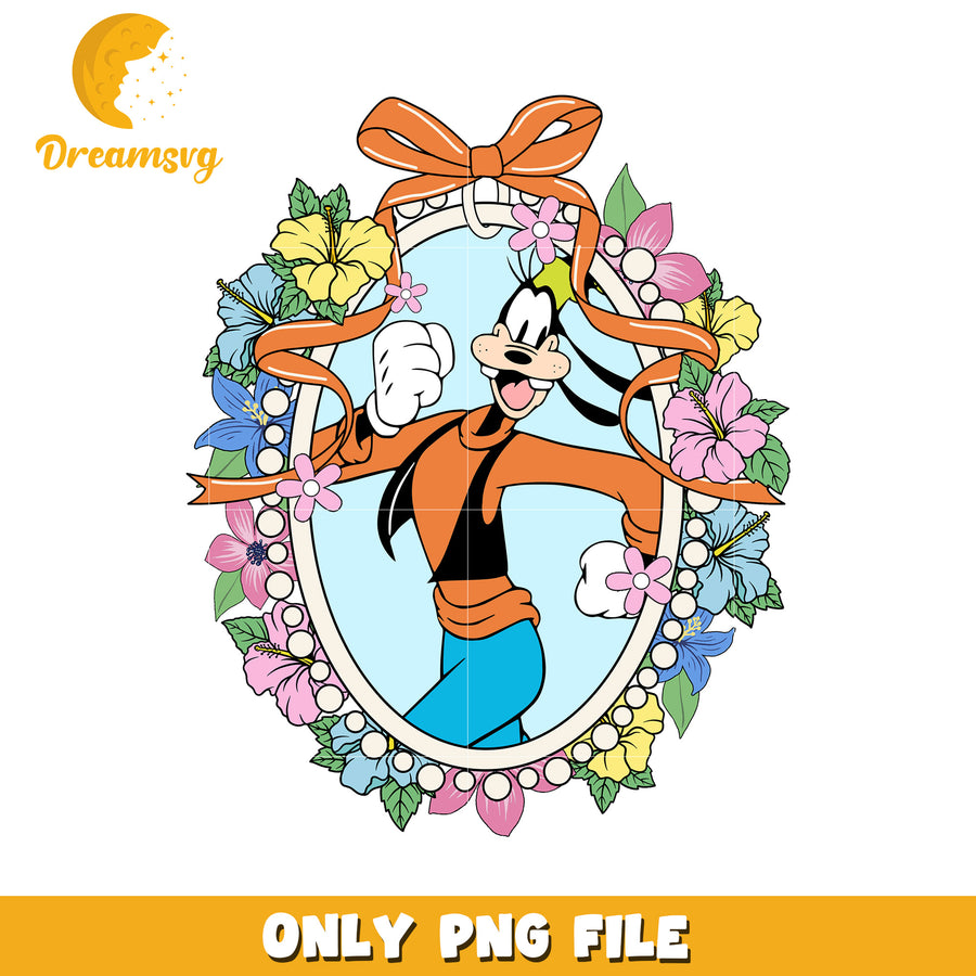 Goofy picture frame with bowtie png, mickey friends png, disneyland png
