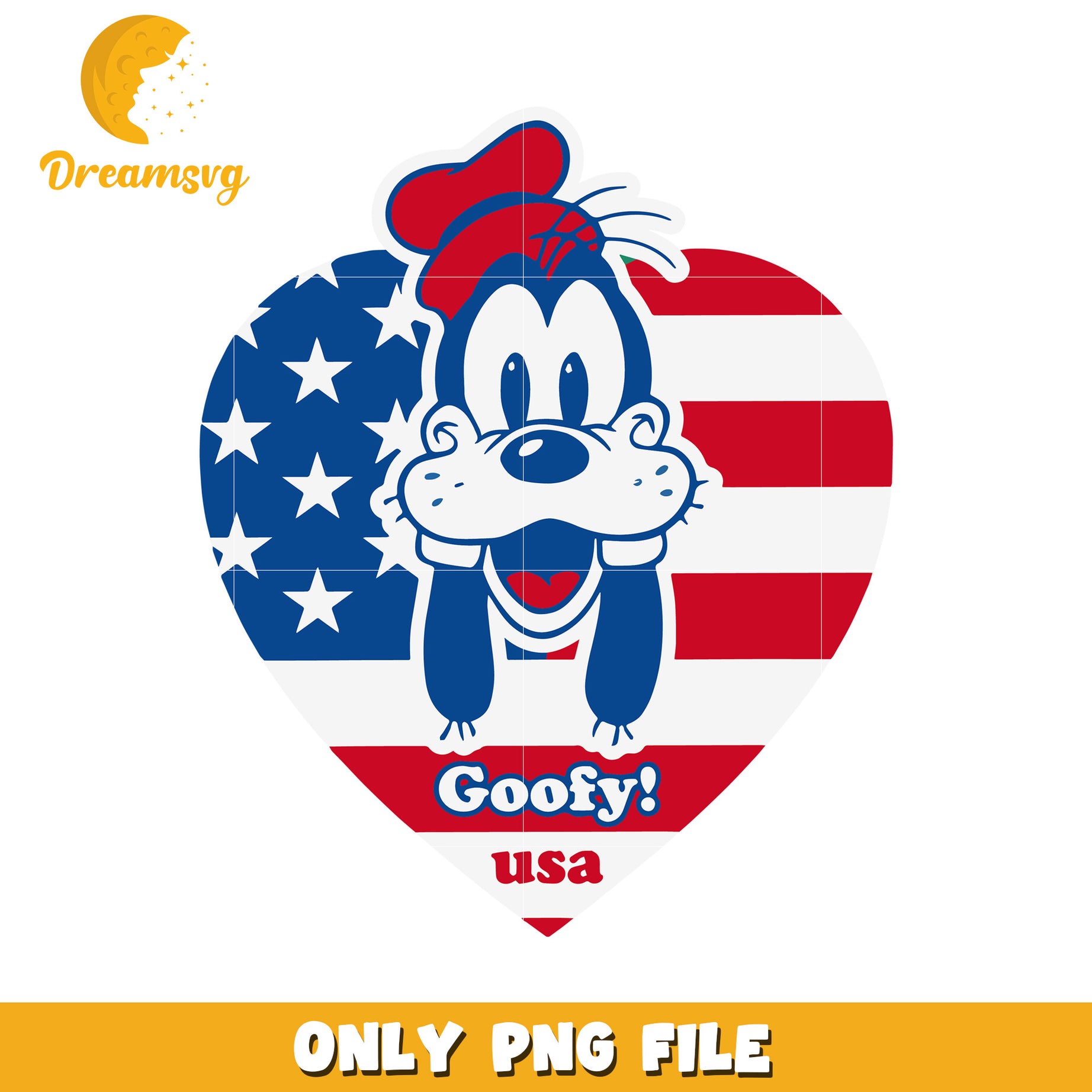 Goofy usa funny design png, patriotic disney png, goofy character png