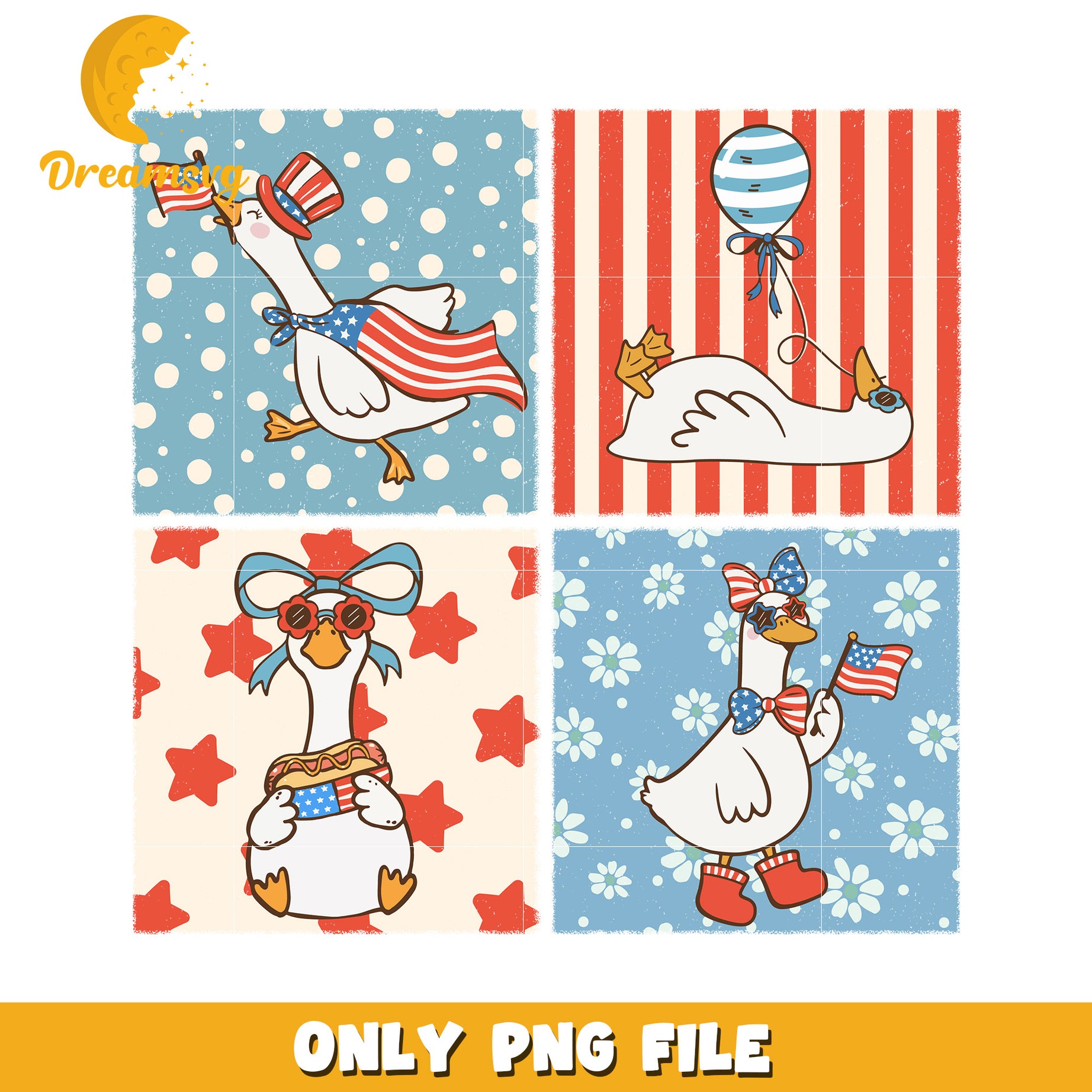 Goose usa design png, patriotic goose png, american flag goose png