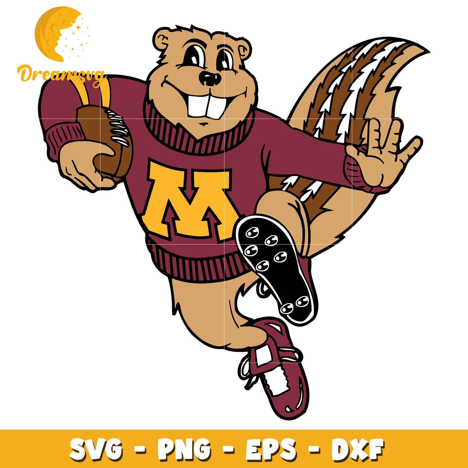 Gopher Football SVG PNG EPS DXF Cut File