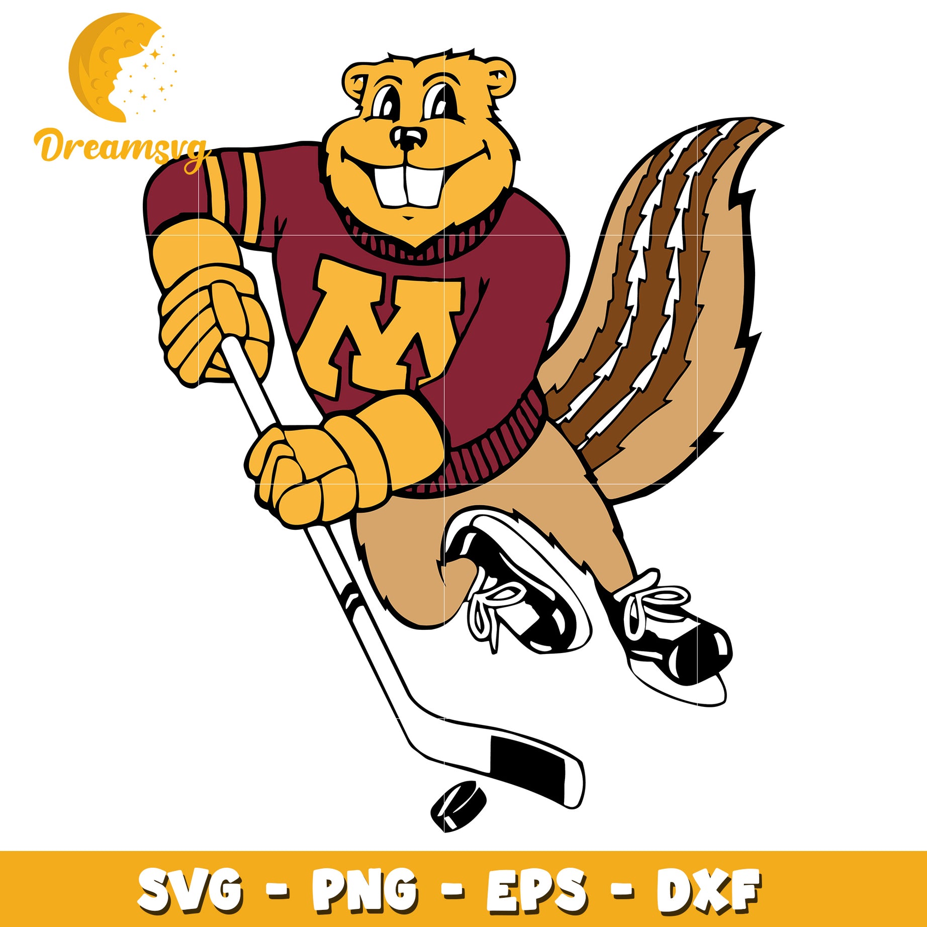 Gopher Hockey SVG PNG EPS DXF Cut File