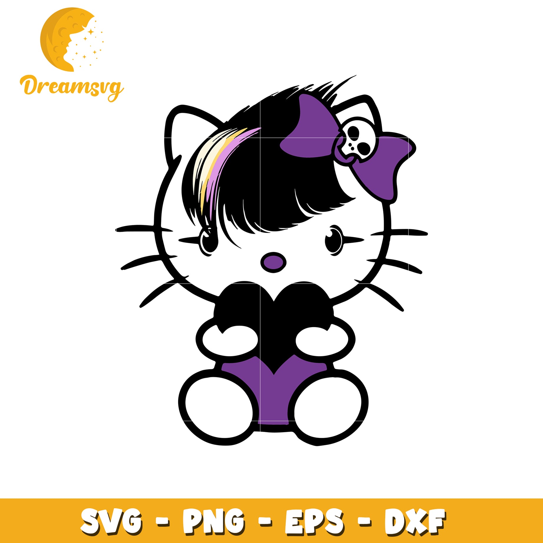 Gothic hello kitty svg, gothic style svg, hello kitty svg