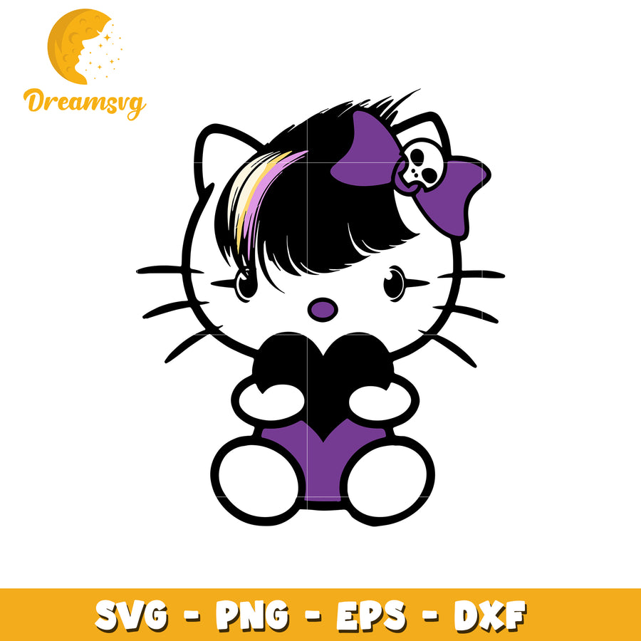 Gothic hello kitty svg, gothic style svg, hello kitty svg