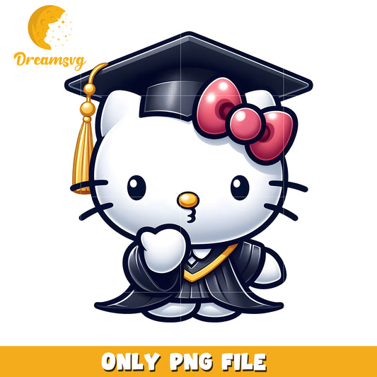 Graduation Hello Kitty PNG Cute Cartoon Design for Download