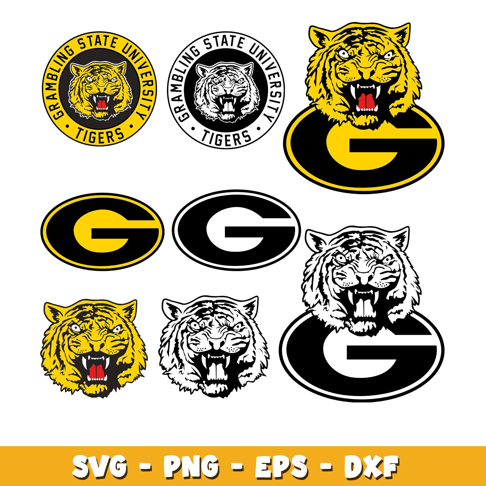 Grambling State Tigers Bundle svg, Grambling State Tigers logo svg, nc