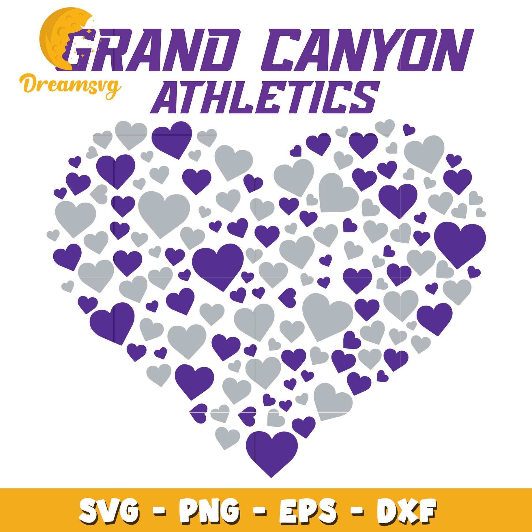 Grand Canyon Athletics Heart SVG PNG EPS DXF