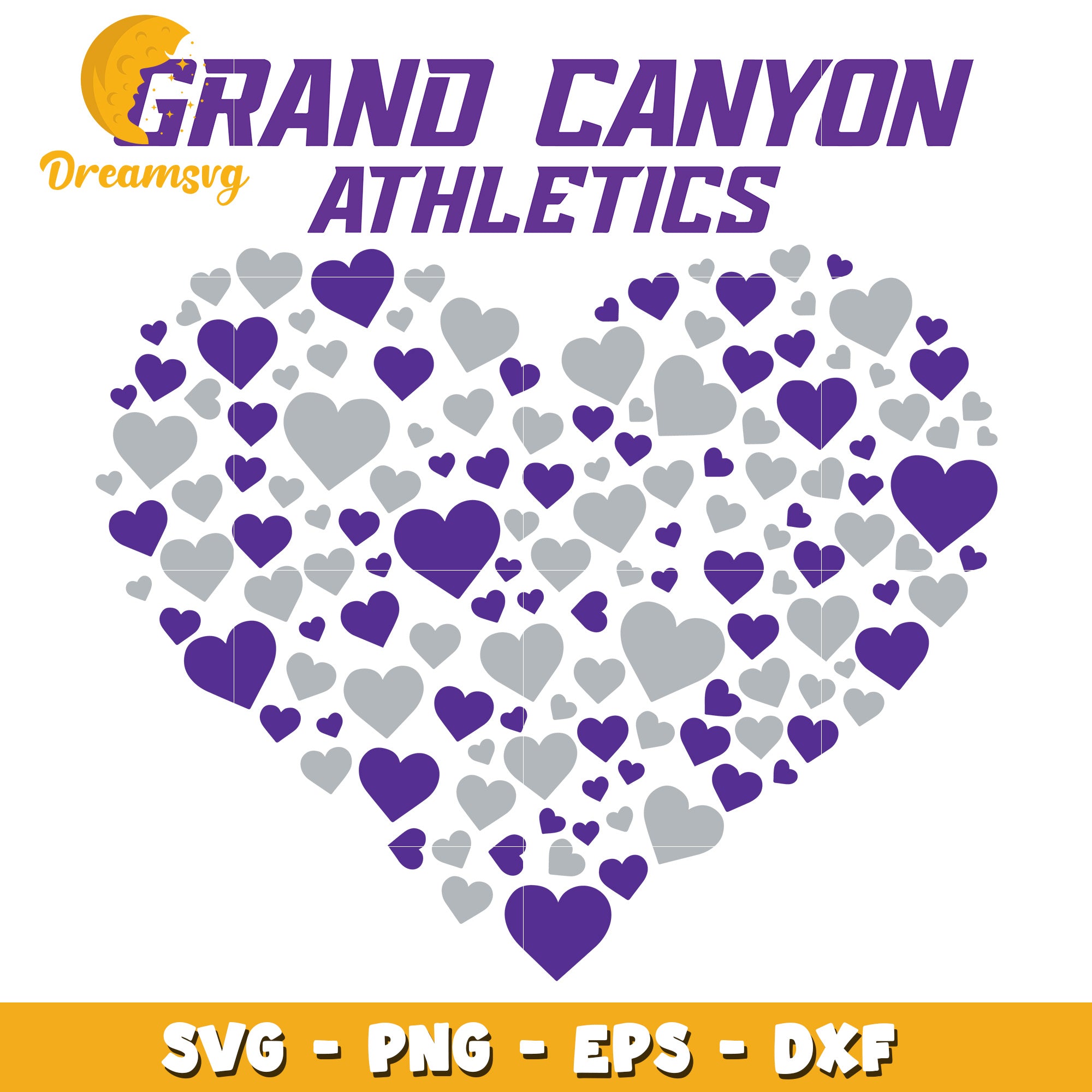 Grand Canyon Athletics Heart SVG PNG EPS DXF