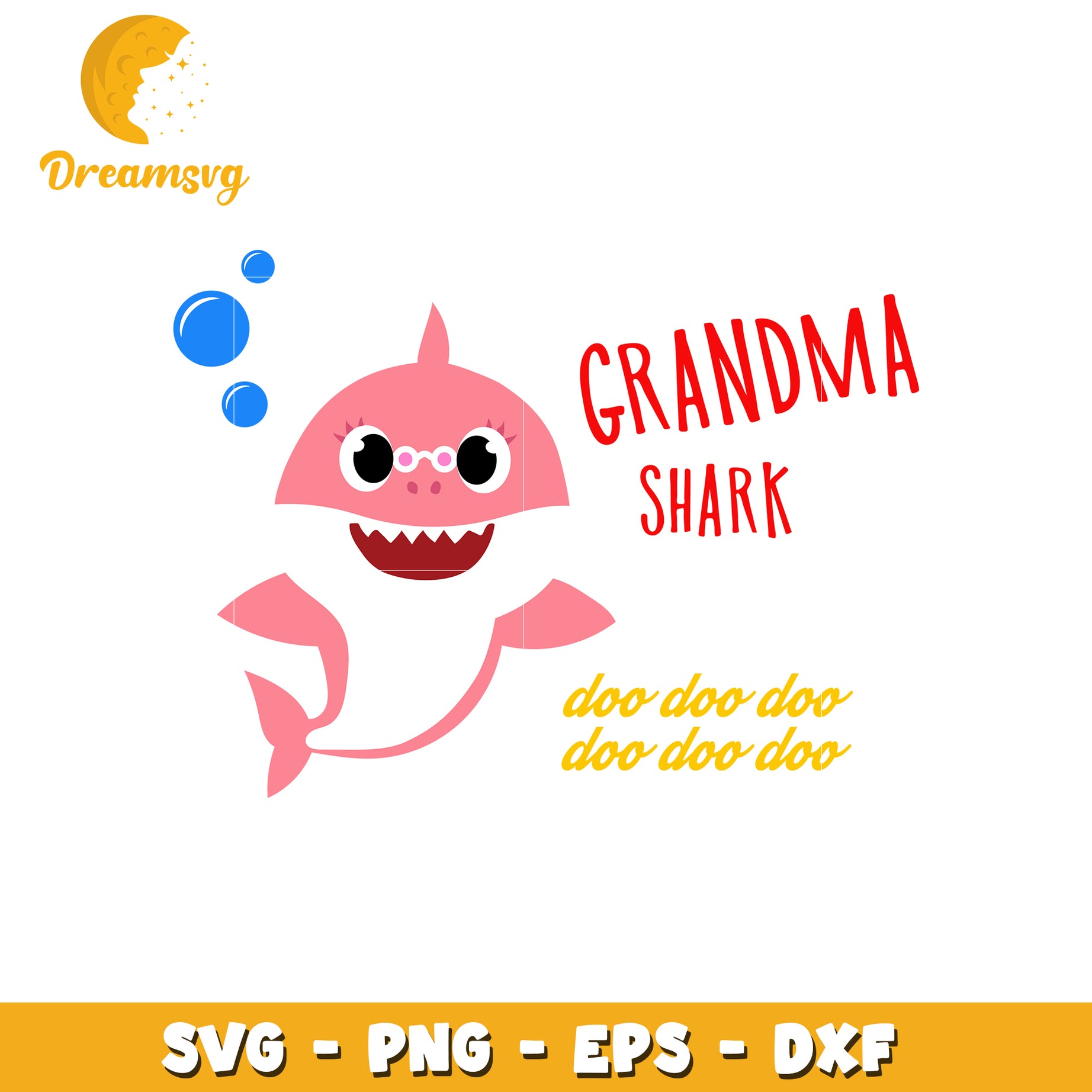 Grandma Shark SVG Cut File