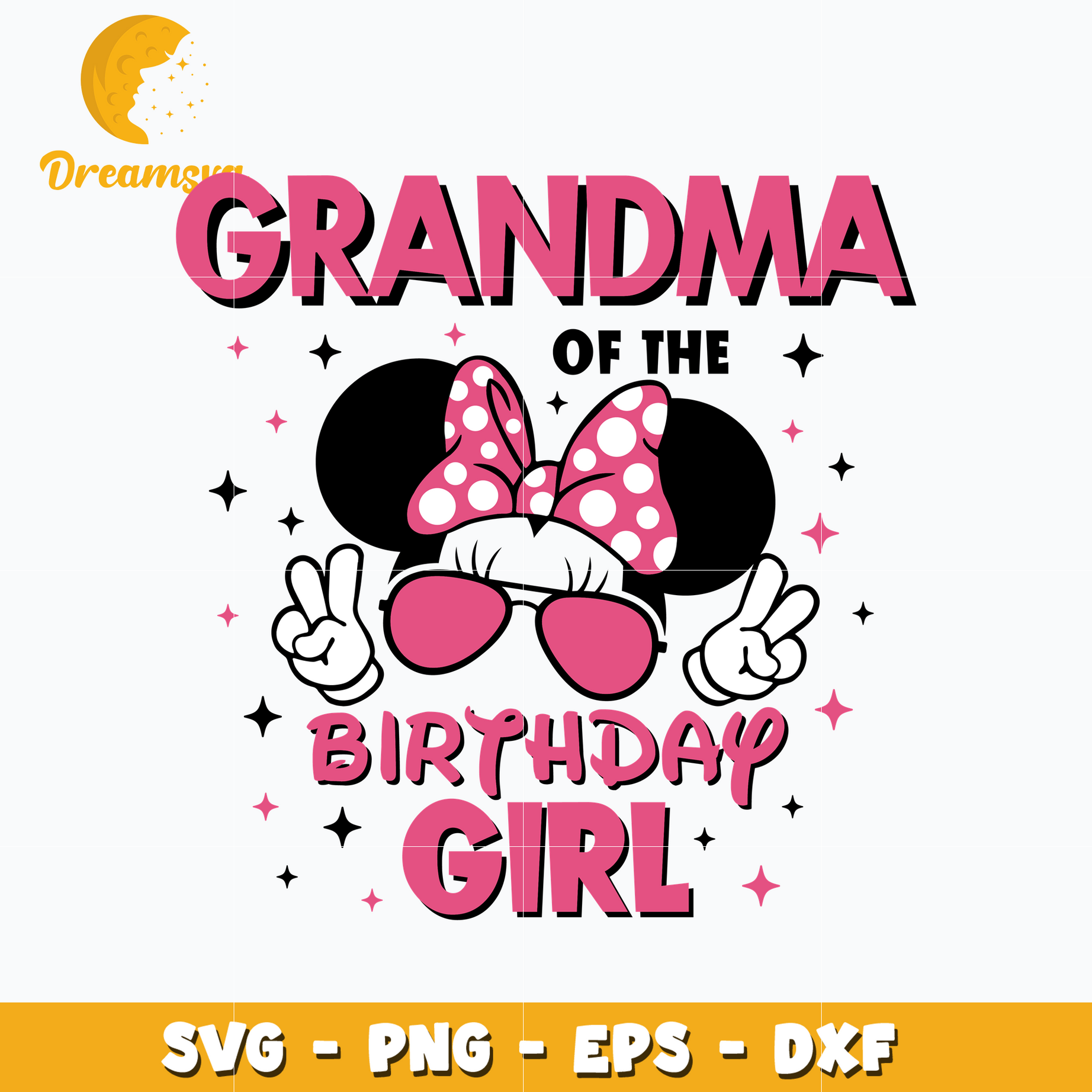 Minnie grandma of the birthday girl svg